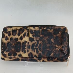 Leopard Print Zip-Around Wallet